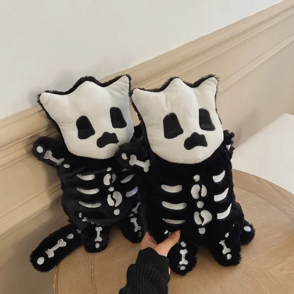 Gothic Skull Plush Backpack with Water Bottle Holder S48b82514946d4db89a56a21269458a1ew