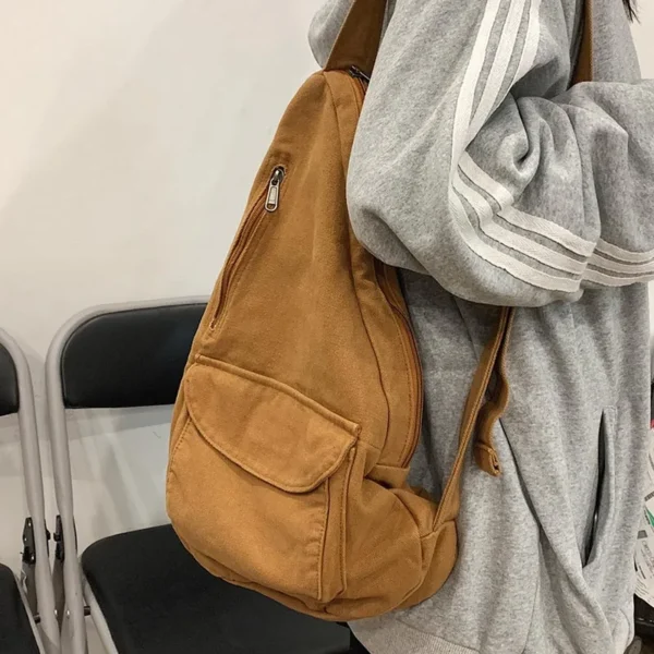 HOCODO Canvas Chest Bag Women 2022 Women Shoulder Messenger Bag Unisex S48d69faf40844718b4a118457cb2017c5
