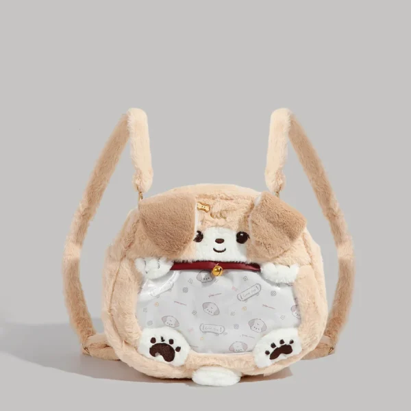 Cute Plush Dog Embroidered Velvet Backpack S492ecdfc21344d1e9b7fd3ee36d3c529U