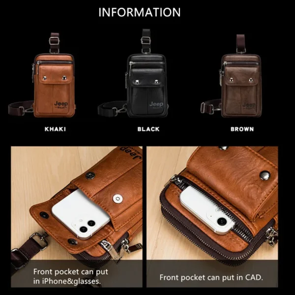 JEEP BULUO Small Multi-function Sling Crossbody Bag Brand Men Shoulder Bag S4950e9a9225141fcbfe3efbe91cf89c5e