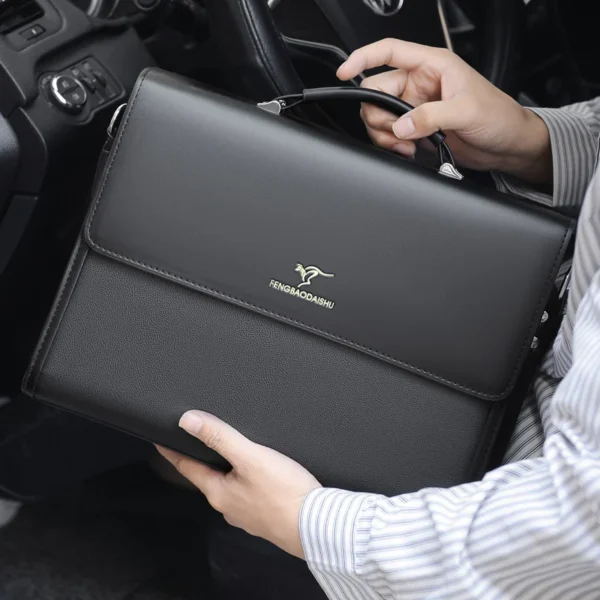 Men's Black faux leather Business Briefcase Tote S498dca21a0e341e4a71d8692794ea1e2m