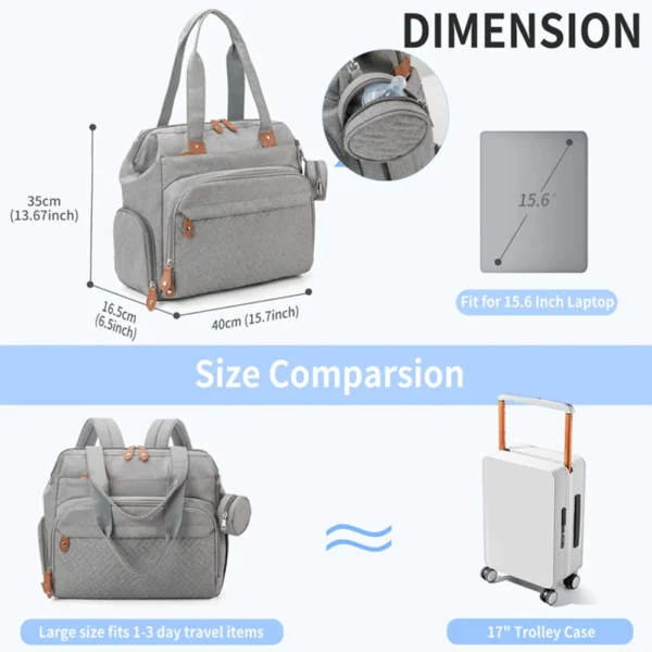 PANGDUBE Large Size Mom Dad Backpack Baby Diaper Bags with Pacifier S4b1d1e73368e486fa5c6d88929f5566ec