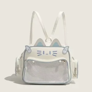 Y2K Korean Japan Kawaii Cat Ita Bag PU Cute Girls Transparent