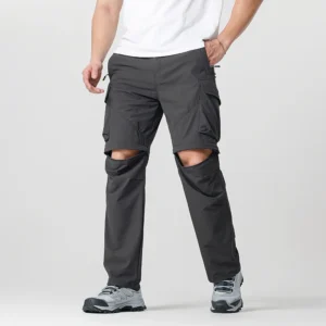Men's Cargo Hiking Convertible Pants, Waterproof, Quick Dry, Lightweight, Removable Zipper