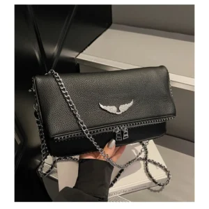 New French Style Chain Clamshell Crossbody Bag Classic Versatile Shoulder Messenger