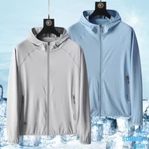 UPF50+ Summer UV Protection Hoodie Unisex Breathable Ice Silk Outdoor Sports