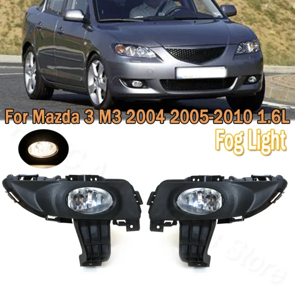 Front Bumper Fog Light With Bulb Fog Lamp Assembly For Mazda S5126bfe64f7a412d8eba999e677dea8eJ