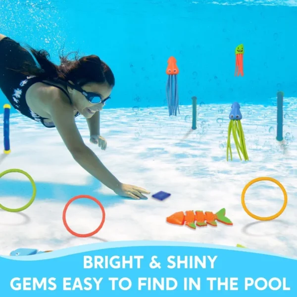 Diving Pool Sinker Toys for Kids, 30-Piece Set with Storage S51f400757fca47bda3911d921fae36c0f