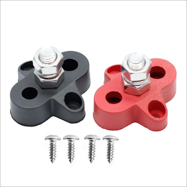 M6 M8 48V Junction Block Bus Bar 5/16″ Terminal Block Insulated Dual Heavy Duty Power...