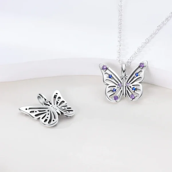 Heart Pendant Snake Chain Necklace, Silver-Tone