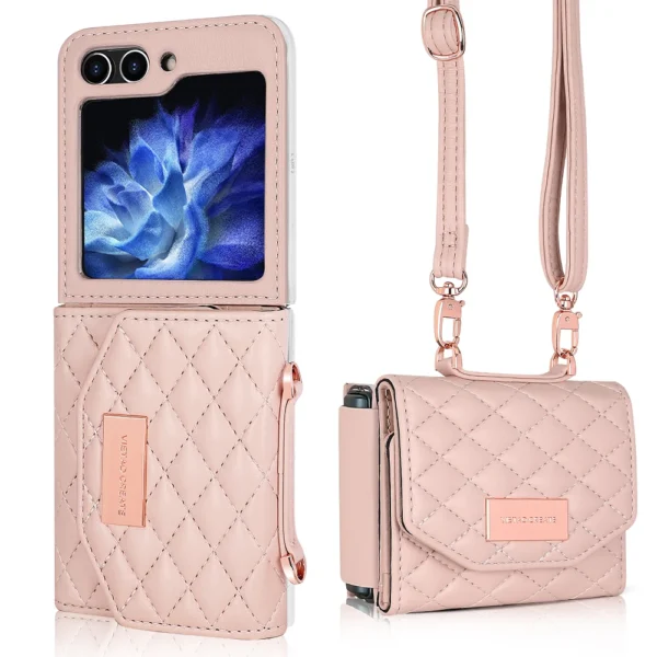 VIETAO Pink Crossbody Strap Phone Cover for Samsung Galaxy Z Flip S56320e54d3dd4e55a37d8adfe781299cn