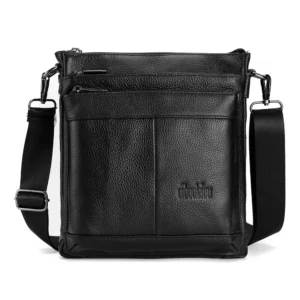 Men's Leather Messenger Bag Business Shoulder Bag Small Crossbody Bag Multi