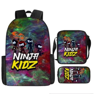 NINJA KIDZ 3-Pcs Set Child School Backpack with Shoulder Bag Pencil