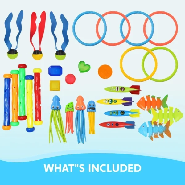 Diving Pool Sinker Toys for Kids, 30-Piece Set with Storage S58ec89714ef0487aad25bd8f9df04ec3h