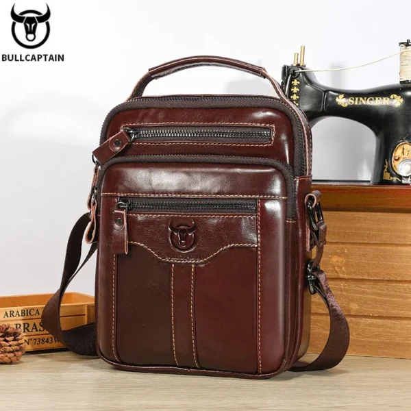 BULLCAPTAIN Men's Genuine Leather Shoulder Crossbody Bag Business 7.9-inch Tablet Bag S595be85070c04721a239323088fc5b03l