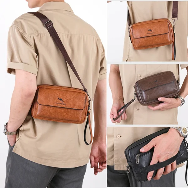 PU Leather Men'S Clutch Bag Long Wallet Mini Shoulder Handbag Square S598713d6a7b941d49e36b4c30e28a6a9U