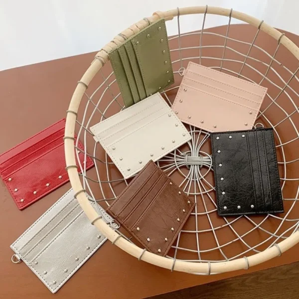 Ultra-Thin Cracked faux leather Card Wallet