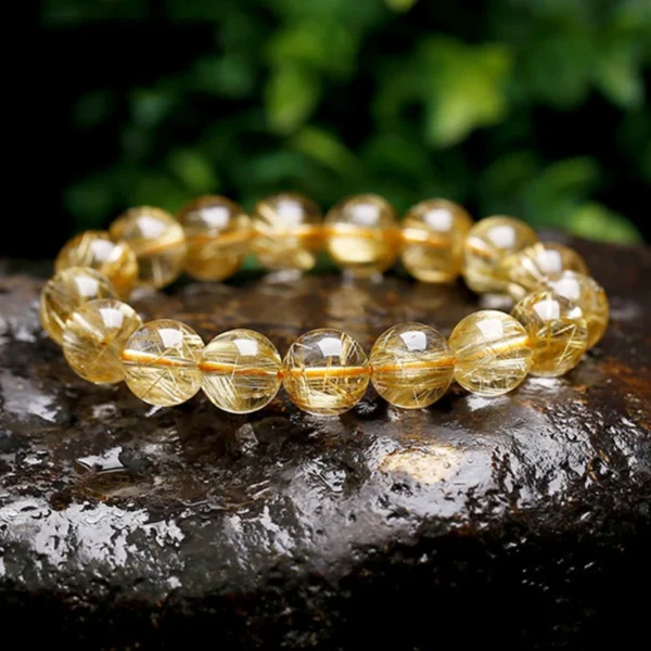 RUILONG Fashion Natural Rutilated Quartz Stone Bracelet 6/8/10MM Round Beads Jewelry S5cd9e2e521f9428995aa28d9a7b096b31