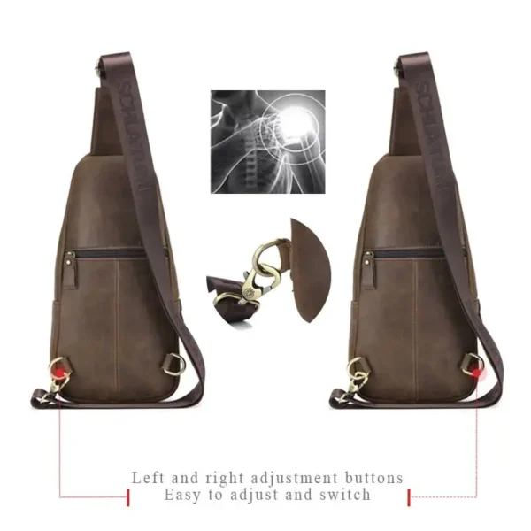 SCHLATUM 100%Genuine Leather Chest Bag Casual Triangle Crossbody Design Travel Shoulder S5d72a6d351d34aa694ad7f5210bad01bL