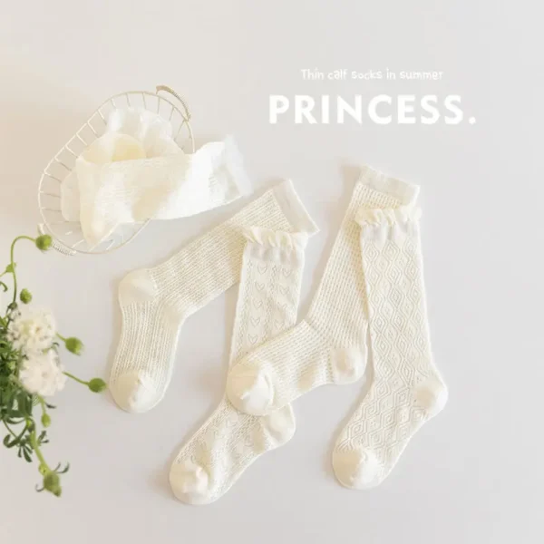 Summer 3-12Y Kids Girls Mid-tube Socks Children Girl Knee High Thin S5eb443d8c68846ffb964143f8d4b112cN