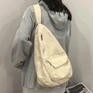 HOCODO Canvas Chest Bag Women 2022 Women Shoulder Messenger Bag Unisex