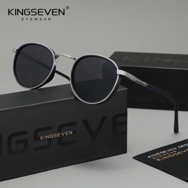 Men's Retro Round Frame Polarized Sunglasses S6036756cd50b46bdb81216a0e7a7cb48w