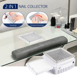 BuyerFriends Desktop Nail Dust Collector, Built-In Vacuum