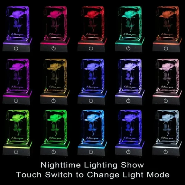 3D Rose Crystal LED Color-Changing Night Light S62ebbb7fc9b0492f91a6e2e581710a68u