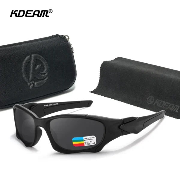 KDEAM Men's Cycling Sunglasses Polarized Black Warrior Style Riding Sun Glasses S63d1e61358454241846c7604bfbf33c5I