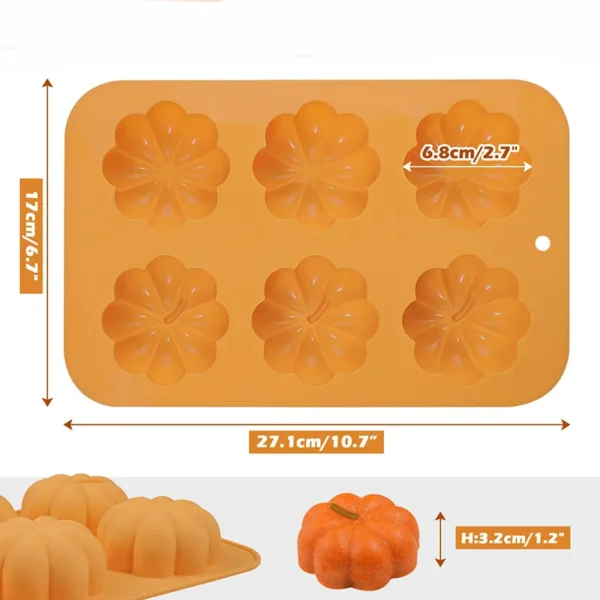 Pumpkin Silicone Molds Thanksgiving Fall Theme Ice Cube Tray Silicone Mold Making Muffin...