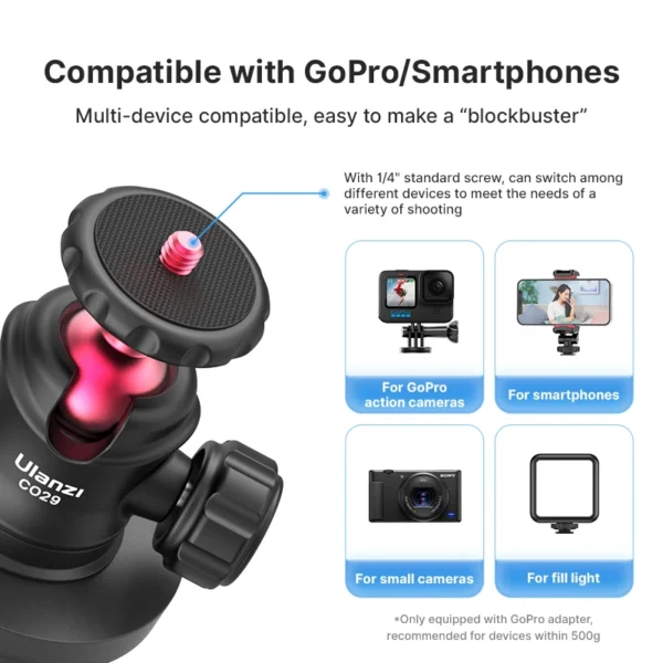 Magnetic Action Camera Mount with 360° Ballhead S6640a76532a840f49166c6e22db0ebdaw