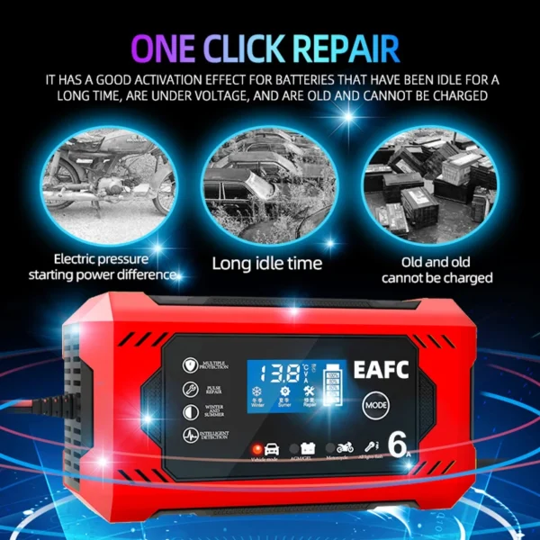Car Battery Charger 12V 6A Intelligent Fast Charging Pulse Repair Type S66af520a709f451a8ac5d01ab5449f6dH