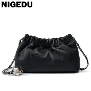 Genuine Leather Women Shoulder Bags Brand Small Chain Flap Bags for