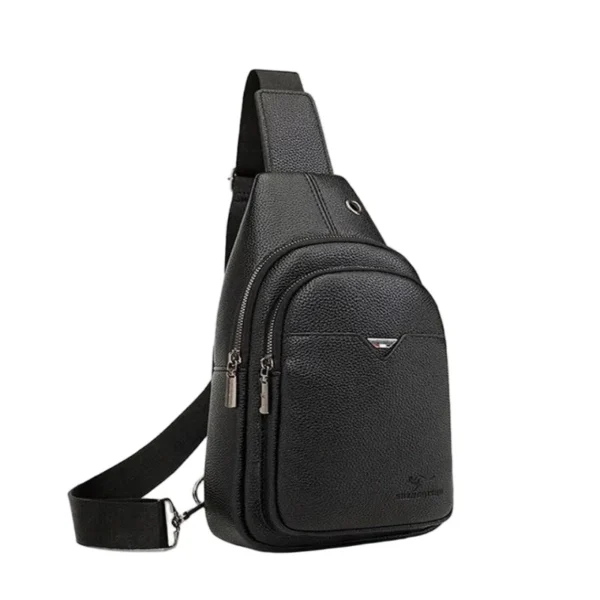 Men's Lychee PU Leather Chest Bag Multifunctional Crossbody Bag Large Capacity S68c7f131a8404c43a21590f4257192abE