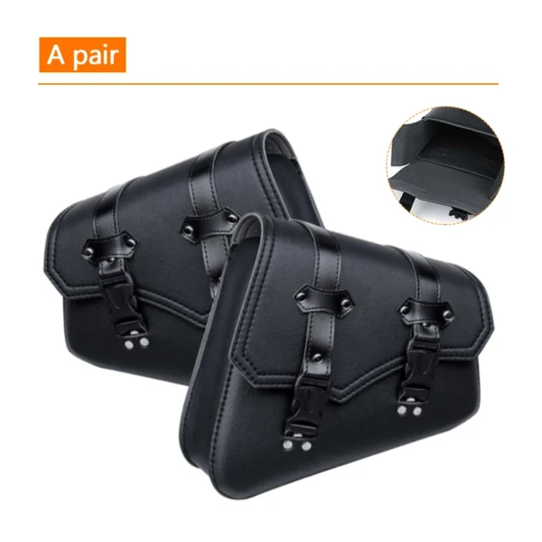 Universal Motorcycle Saddle Bag with Water Bottle Holder S68d4e008fc6144c392993b3ac434f8e84