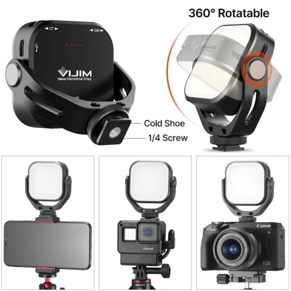 Ulanzi Vijim VL66 Adjustable LED Video Light with 360 Rotation Mount S68e331a63cc54eb799e408467e14cab9N