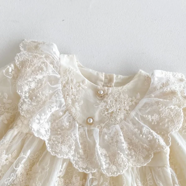 Baby Girl Princess Dress 0-24M Vintage Lace Embroidered Ruffled Collar Romper S6a175c219cf249419c36b0cb78b0ffca5