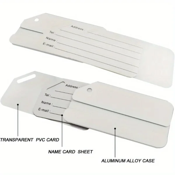 5Pcs Aluminum Luggage Tags Durable Travel Baggage Identifier with Secure Holder S6b6c9e1a93ee42e693bff24f7e4a5cd5O