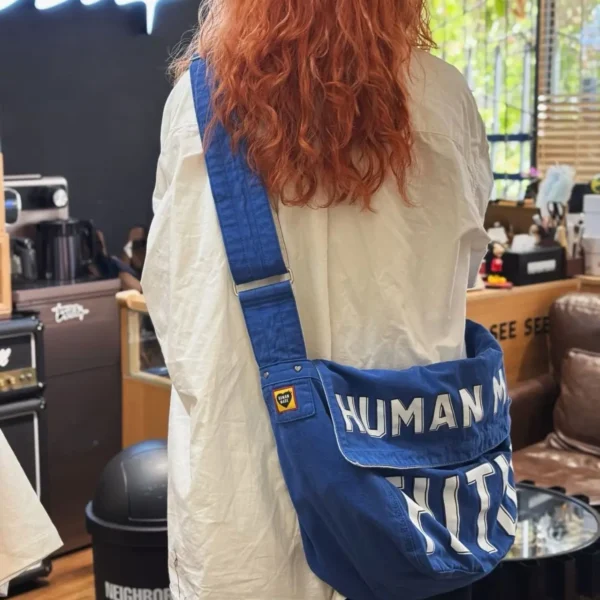 Human Made Mail Bag Washed Canvas Printed Logo Crossbody Shoulder Streetwear S6c5dcf193de44a51ae7e42cad85482cas