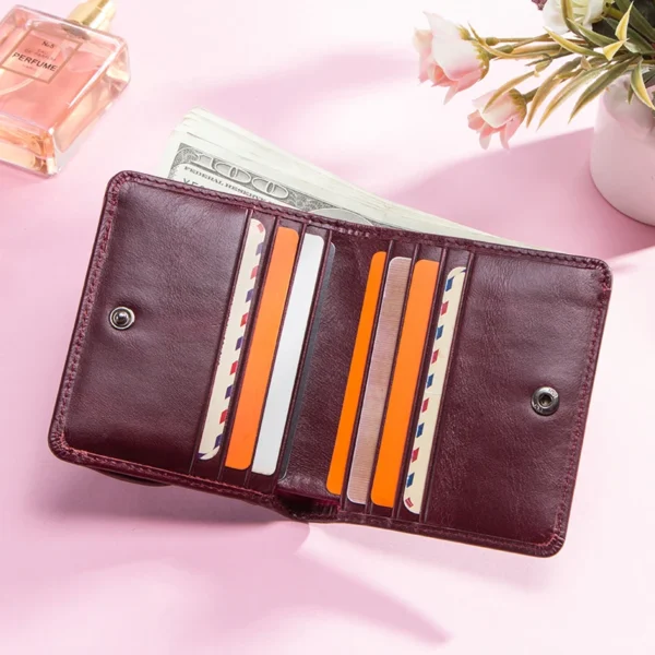 Women's Genuine Leather Short Wallet with Card Holder S6d55c264c7cf49839215a8f8dbd066213
