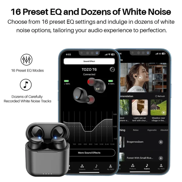 TOZO T6 Wireless Earbuds with Charging Case S6d96abdd86b94234adddb6d9103c8ad96