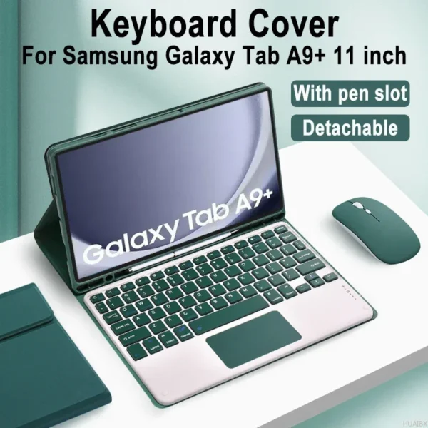 Case with Detachable Keyboard, Compatible with Samsung Galaxy Tab A9 Plus S6dc72e46eb4945dc9b3187abc964a023v
