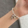 Silver-Tone Beaded Bracelet for Women