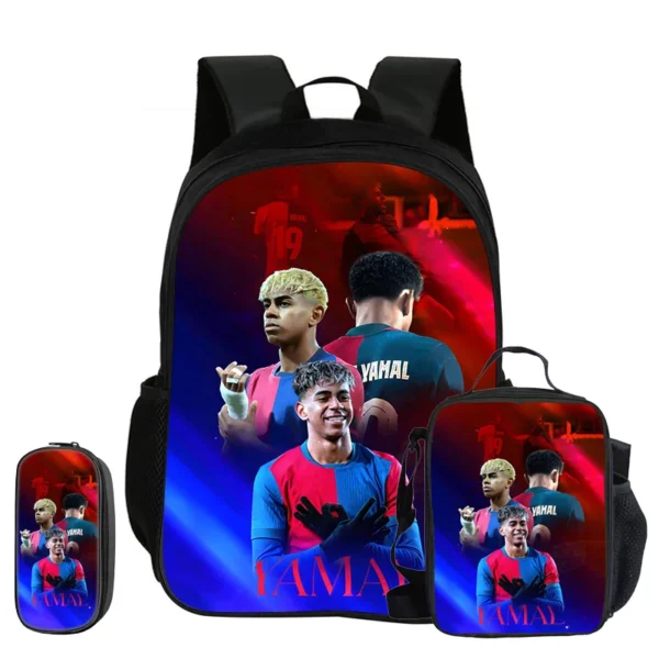 L-Lamin Yamal 3Pcs Set School Backpack Football Star child Rucksack Pencil S705b8bc33d7c45249a0c8d16bb4036a59