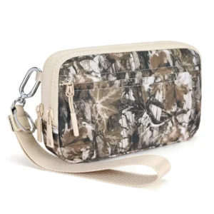 Wristlet Wallets for Women Nylon Quilted Wallet with 4 Zippers, Travel