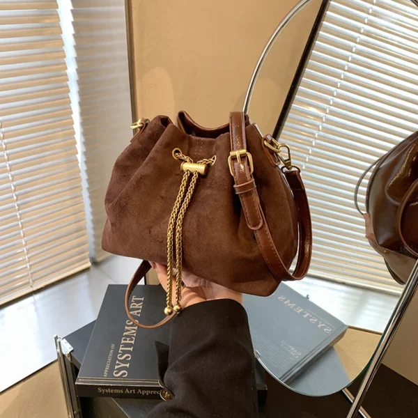 Faux Suede Crossbody Bag for Women, Solid Color S713e7a85804845a4934df2ccb3b1611ct