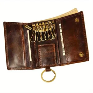 Coffee Colored Faux Leather Wallet, Multi-Function