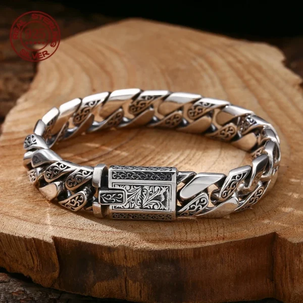 Silver-Tone Vine Garland Buckle Bracelet
