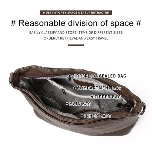 5 Colors100% First Layer Cowhide Leather Women Handbag Casual Female Shoulder S729b71104ef74e149a1470f96fe2072dF