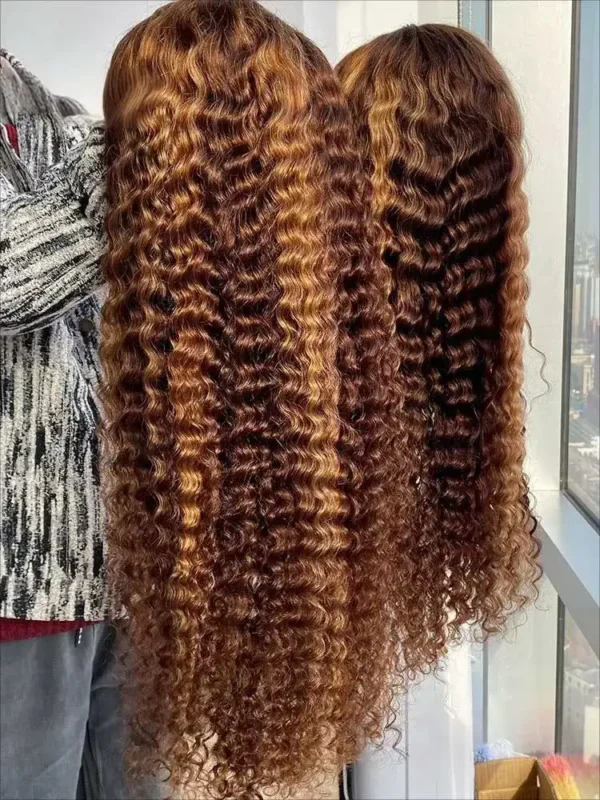 Highlight Curly Human Hair Wig, 13x4 HD Lace Frontal S72d7f9cddecb4d42880ed95bfc8fc2b3x